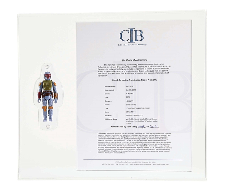 STAR WARS BOBA FETT ENGINEERING PILOT AFA 80+ W/ COA