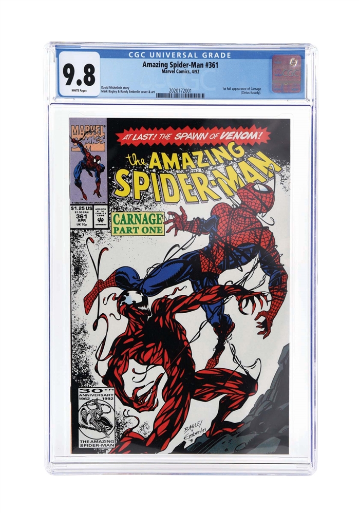 AMAZING SPIDER-MAN #361 CGC 9.8 WHITE PAGES