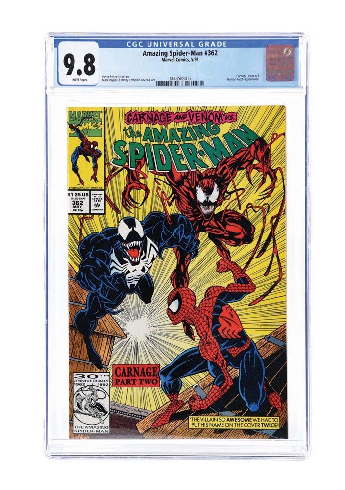 AMAZING SPIDER-MAN #362 CGC 9.8 WHITE PAGES
