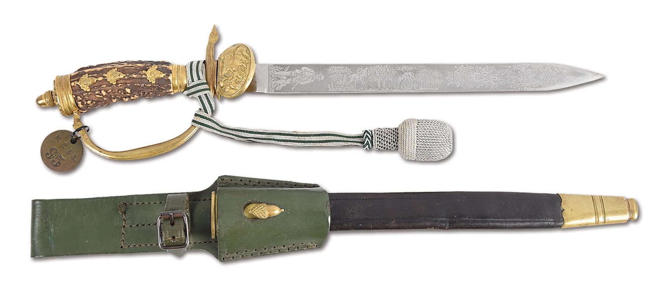 GERMAN 1930S-WWII ORNATE HUNTING DAGGER BY ALCOSO.