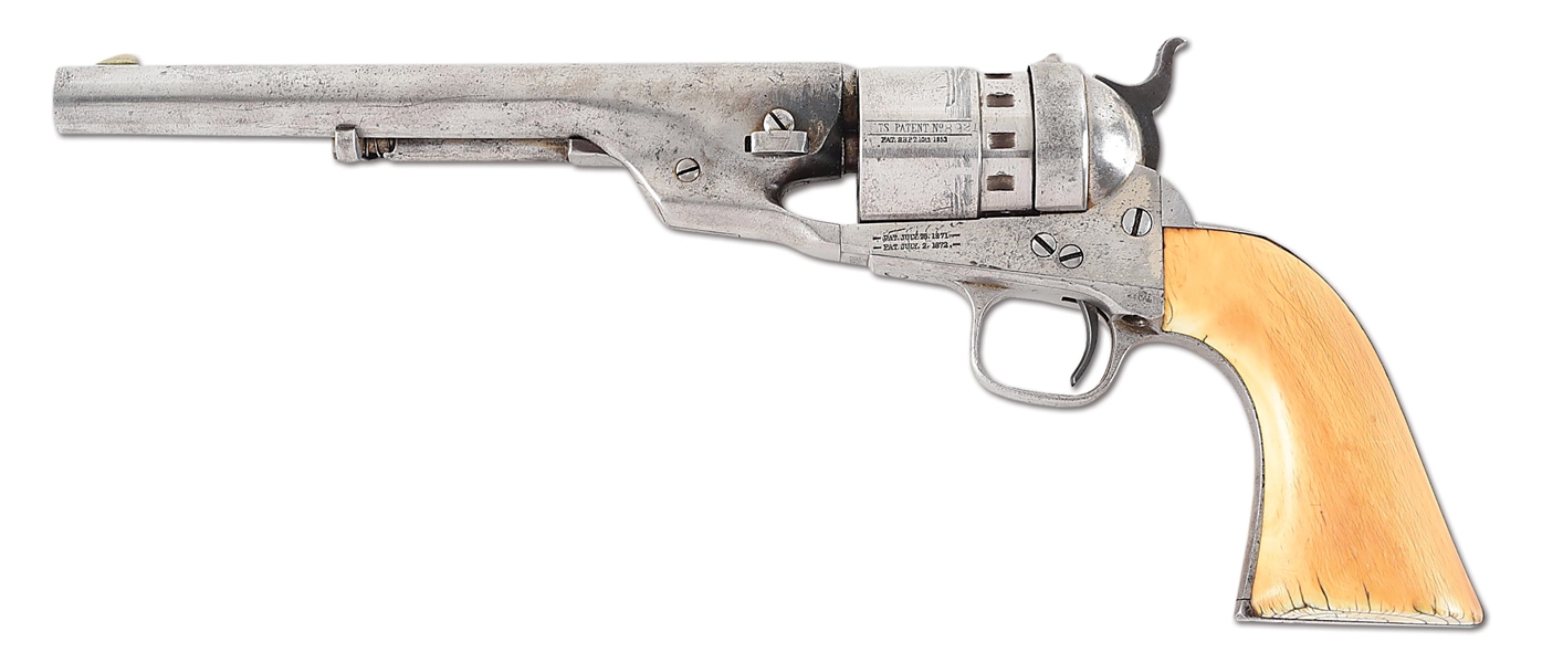 (A) TRANSITIONAL MODEL COLT RICHARDS CONVERSION REVOLVER WITH RARE 12 STOP CYLINDER.