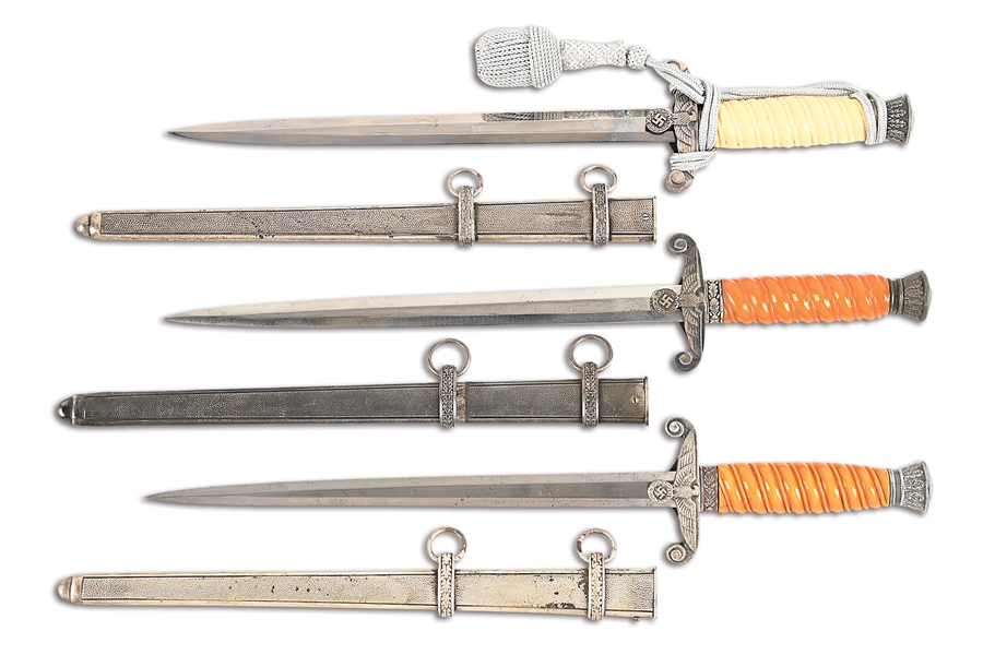 LOT OF 3: THIRD REICH HEER DAGGERS.