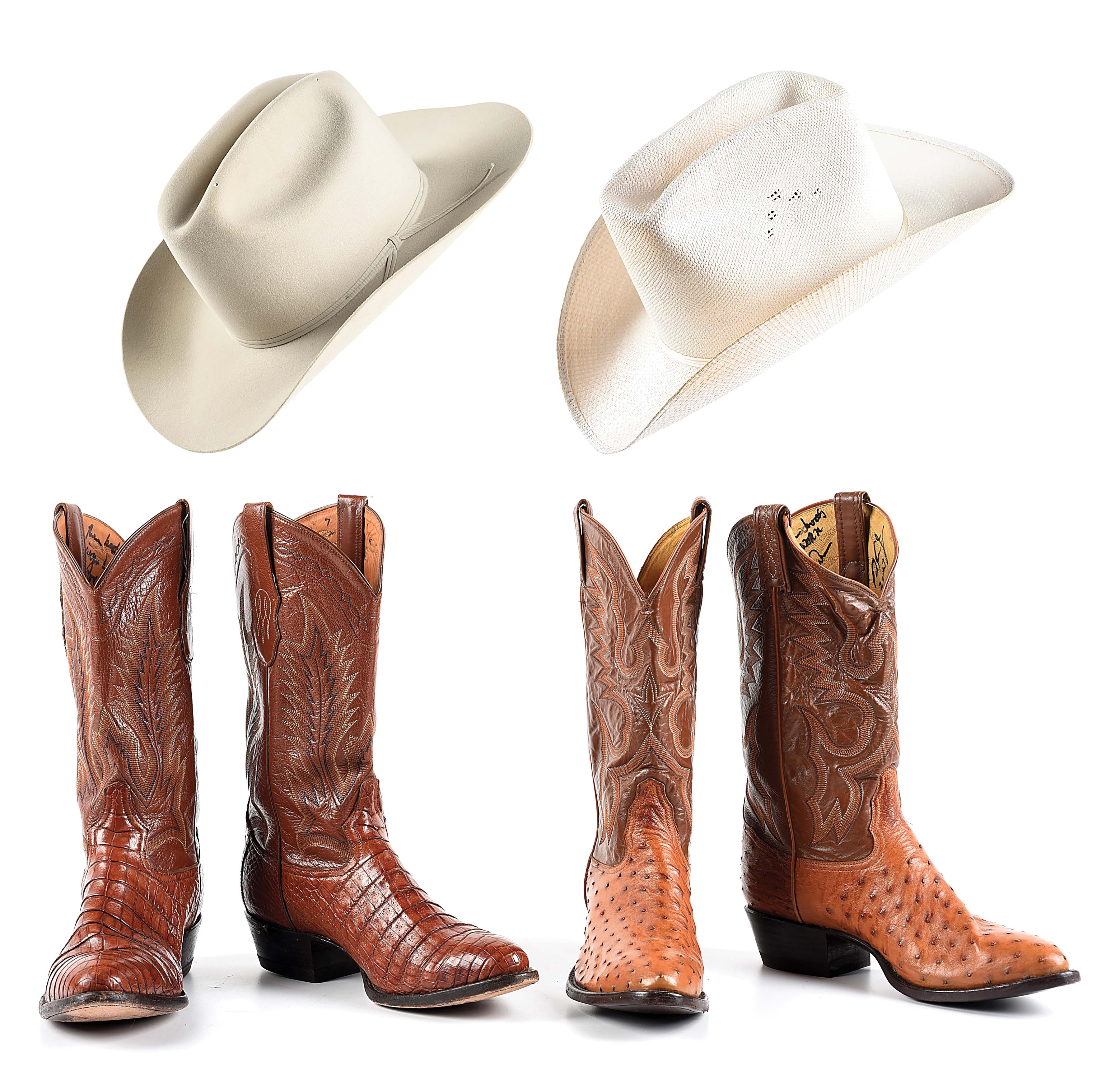 Lot Detail - REX ALLEN'S BAILEY COWBOY HATS AND EXOTIC BOOTS