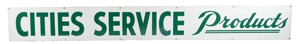 CITIES SERVICE PRODUCTS PORCELAIN SERVICE STATION SIGN.