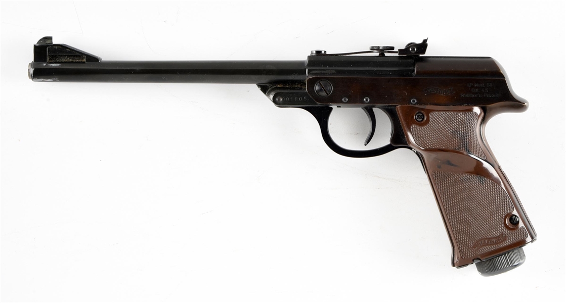 CASED WALTHER LP 53 AIR PISTOL.