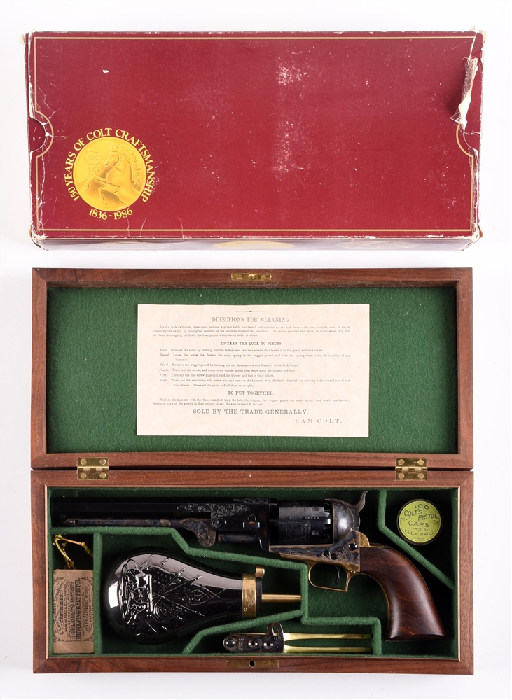 (A) COLT CUSTOM SHOP FACTORY ENGRAVED AND CASED 2ND GENERATION MODEL 1851 NAVY REVOLVER.