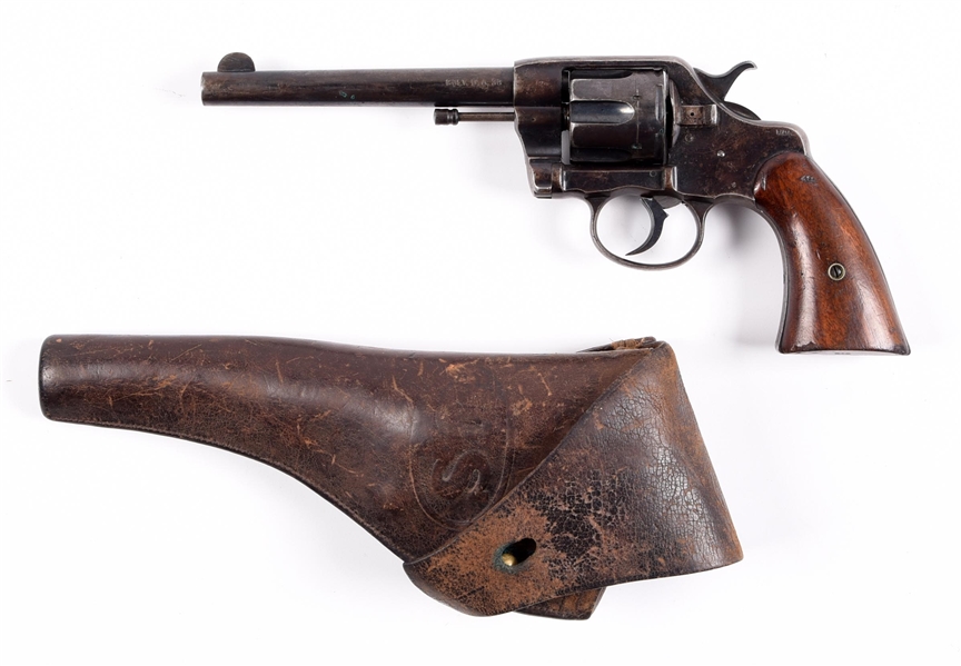 (C) COLT ARMY MODEL 1896 DOUBLE ACTION REVOLVER WITH HOLSTER.