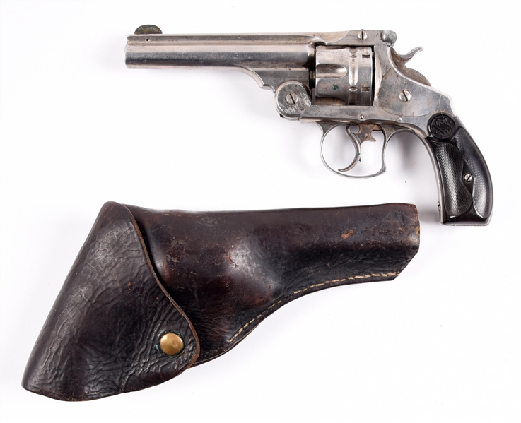 (A) SMITH AND WESSON 1ST MODEL .44 DOUBLE ACTION REVOLVER WITH HOLSTER.