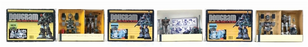 LOT OF 3: JAPANESE DIE-CAST DOUGRAM ROBOTS IN ORIGIAL BOXES