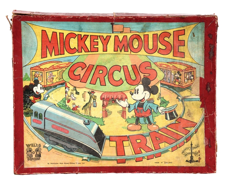 SCARCE WELLS BRIM TOY MICKEY MOUSE CIRCUS ORIGINAL TRAIN BOX