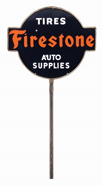 FIRESTONE TIRES PORCELAIN SIDE WALK SIGN.