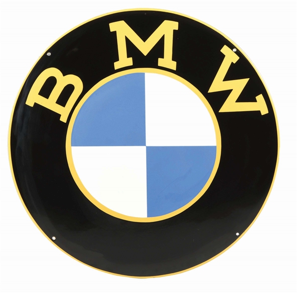 REPRODUCTION BMW AUTOMOBILES CONVEX PORCELAIN SIGN.