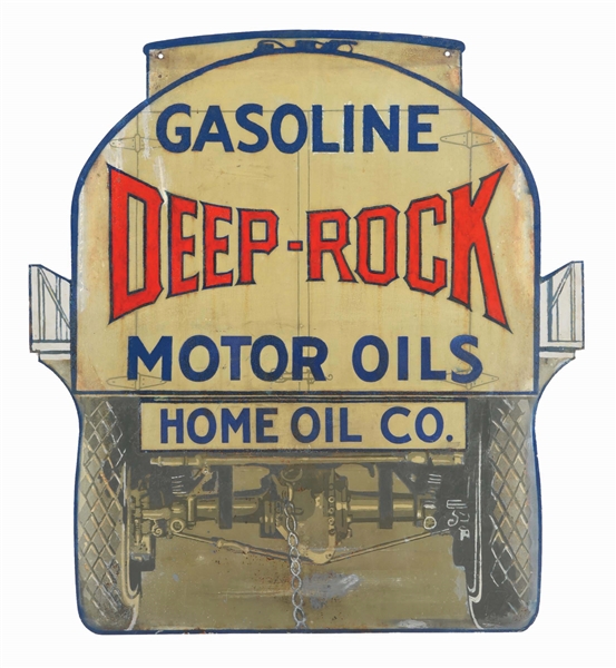 DEEP-ROCK GASOLINE MOTOR OILS TIN SIGN.