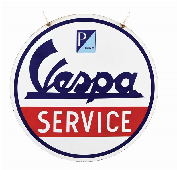 VESPA SERVICE PORCELAIN HANGING SIGN.