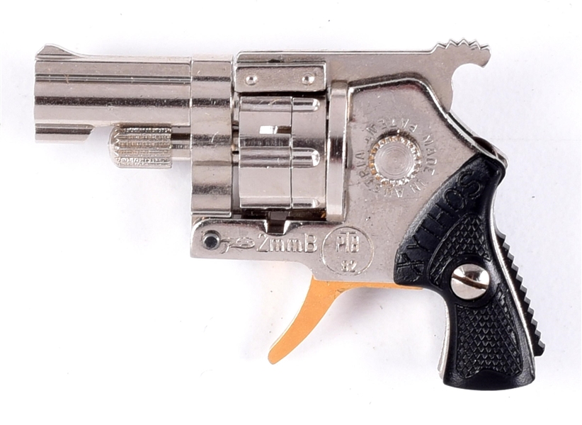 (A) DESIRABLE XYTHOS 2MM PINFIRE MINIATURE REVOLVER WITH ACCESSORIES.