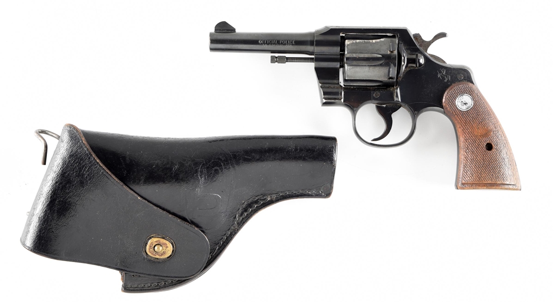 (C) COLT OFFICIAL POLICE DOUBLE ACTION REVOLVER IN .38 SPECIAL.