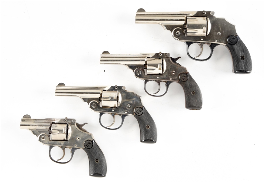 (C) LOT OF 4: US REVOLVER CO. DOUBLE ACTION REVOLVERS.
