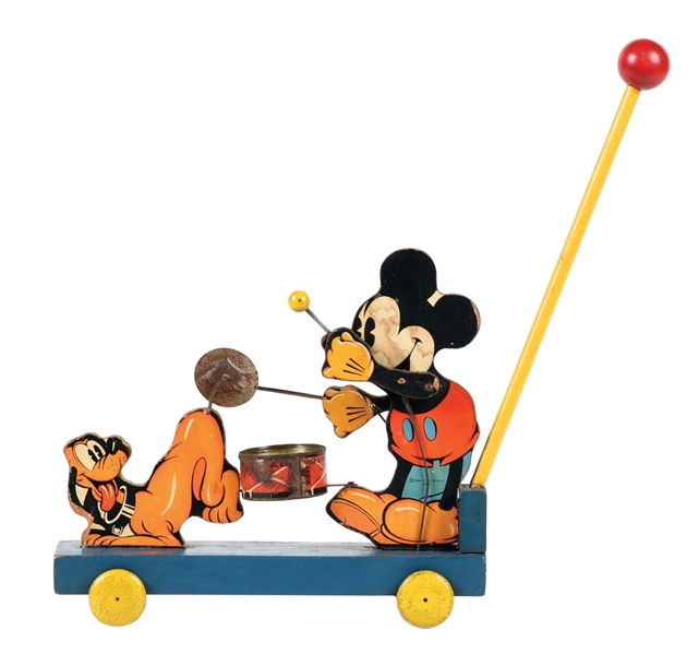 SCARCE 1935 FISHER PRICE WALT DISNEY MICKEY MOUSE & PLUTO PULL TOY
