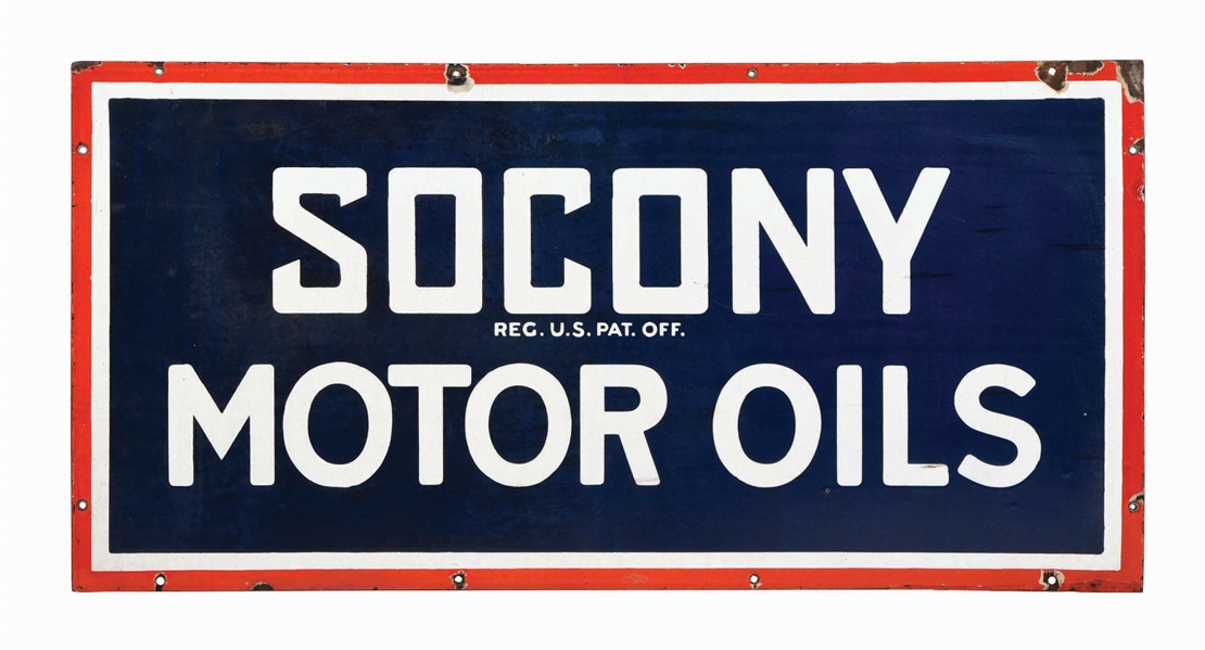 SOCONY MOTOR OILS PORCELAIN SIGN.