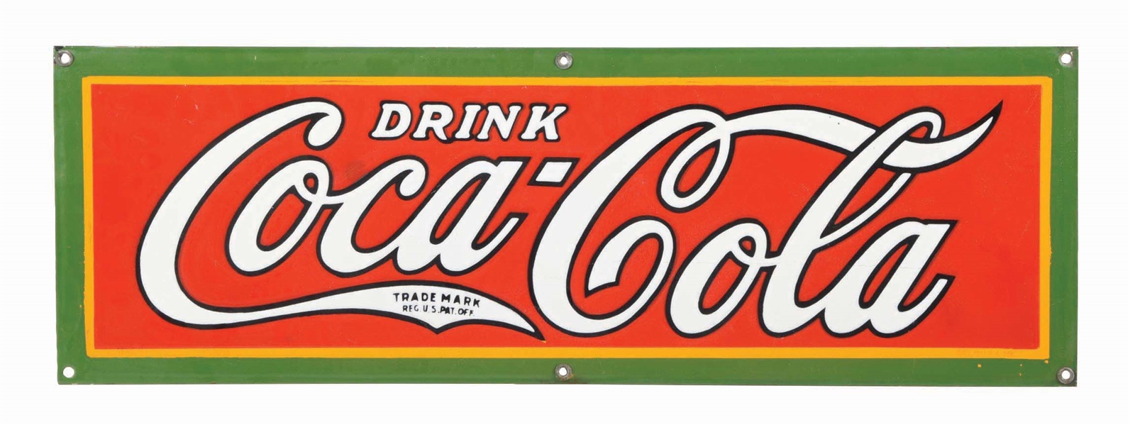 DRINK COCA-COLA PORCELAIN SIGN.