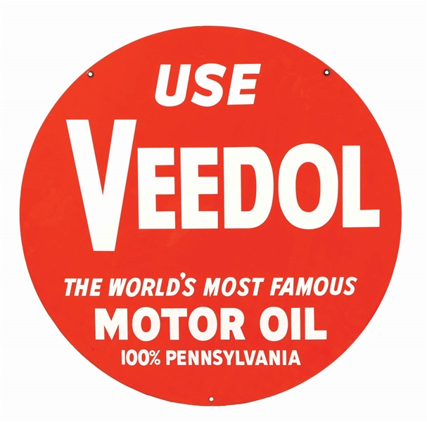 VEEDOL MOTOR OIL CIRCULAR SIGN.