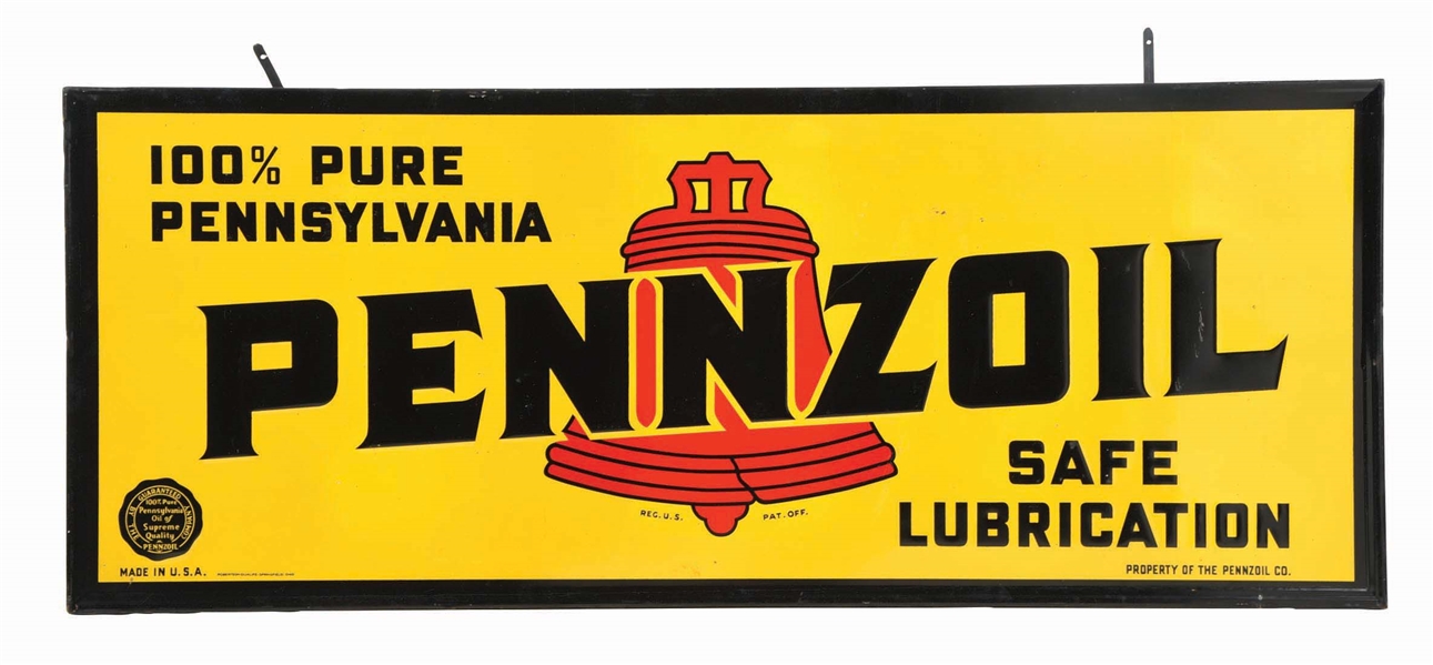 PENNZOIL SAFE LUBRICANT SIGN.