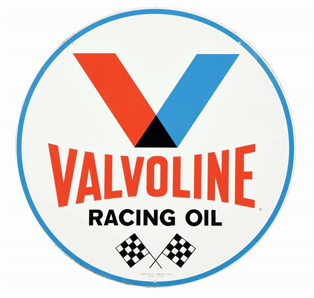 VALVOLINE RACING CIRCULAR OIL SIGN.