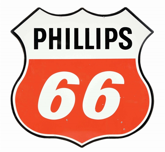 PHILLIPS 66 PORCELAIN SHIELD SIGN.