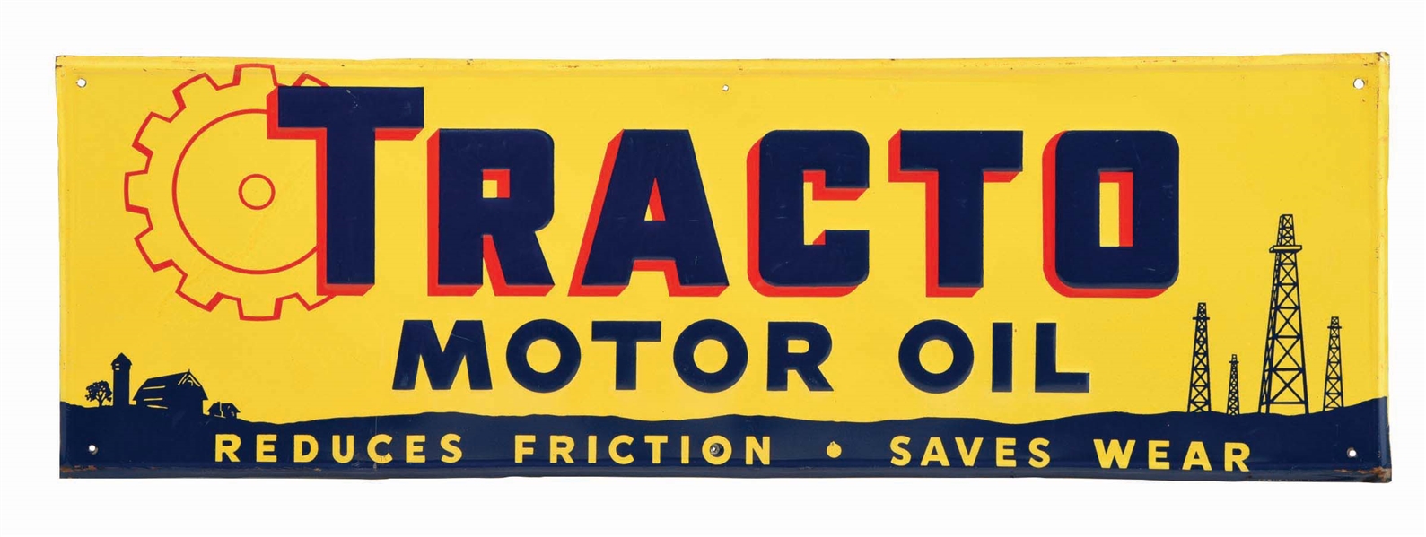 TRACTO MOTOR OIL TIN SIGN.