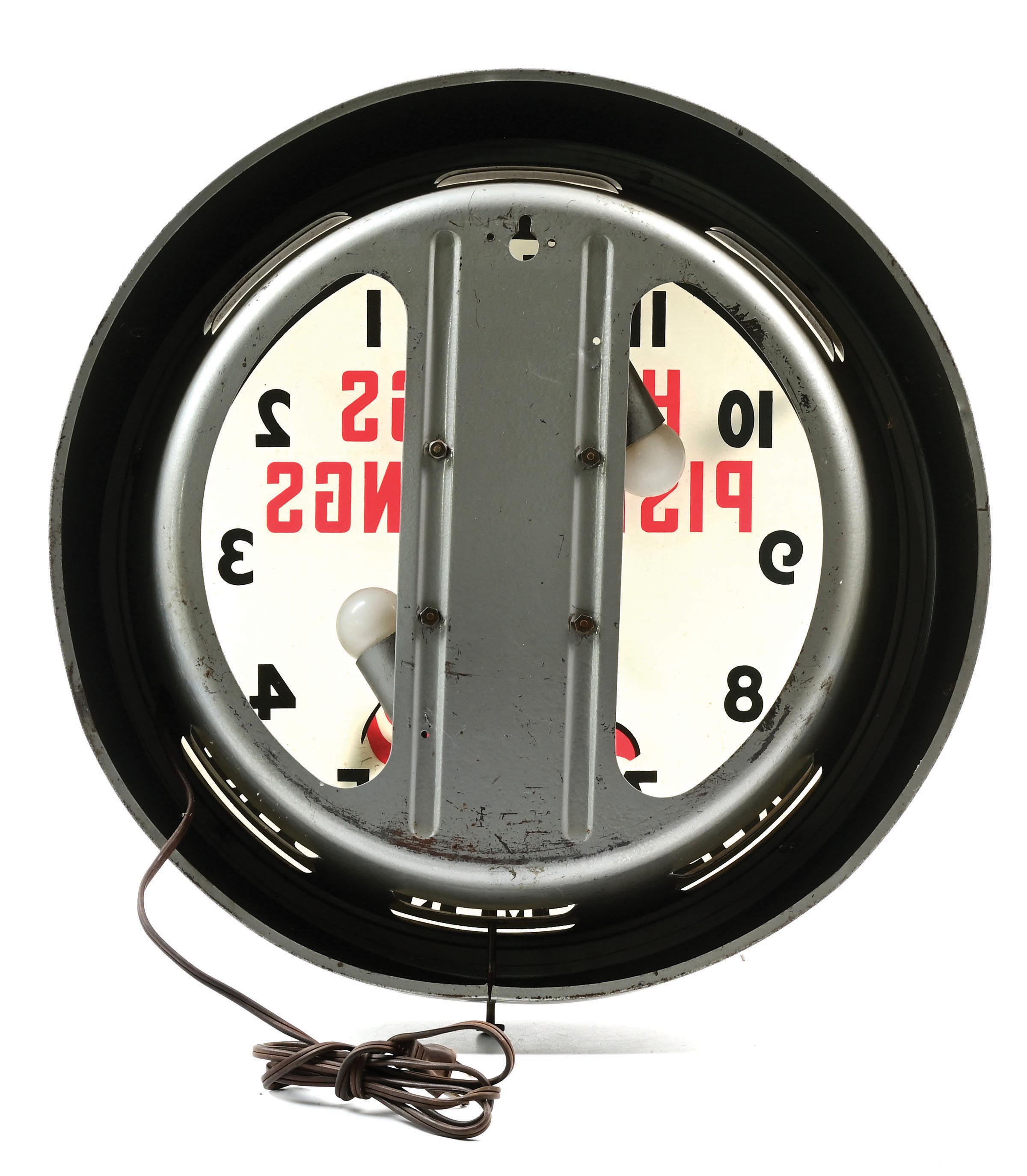 Lot Detail - HASTINGS PISTON RINGS LIGHT-UP CLOCK.