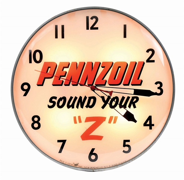 PENNZOIL SOUND YOUR "Z" LIGHT-UP CLOCK.