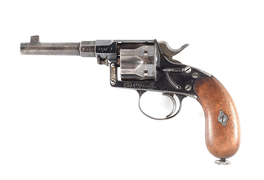 (A) TRIPLE UNIT MARKED ERFURT MODEL 1883 REICHSREVOLVER.