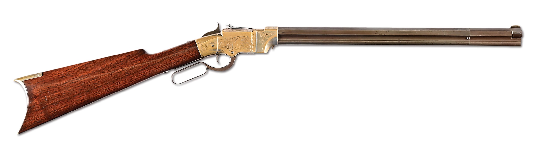 (A) RARE ENGRAVED NEW HAVEN ARMS VOLCANIC LEVER ACTION CARBINE.