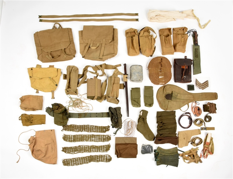 LOT OF WWII-POST WWII BRITISH AND COMMONWEALTH FIELD GEAR AND EQUIPMENT.