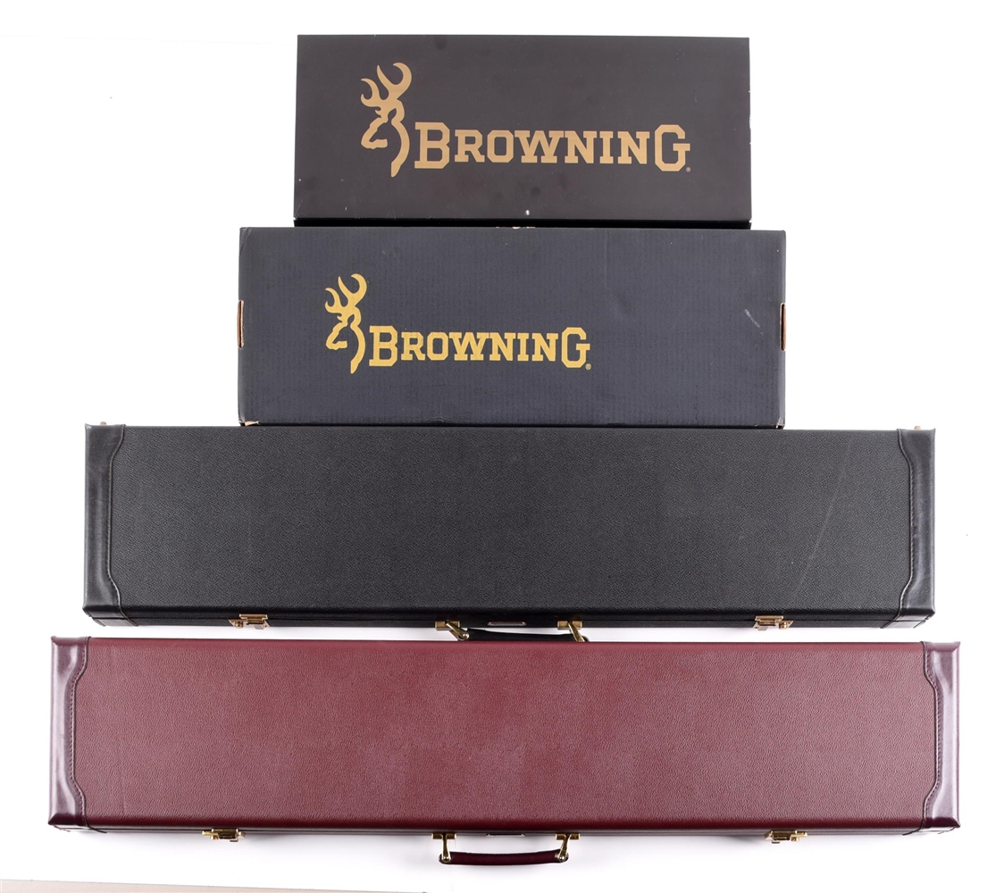 LOT OF 4: BROWNING RIFLE CASES AND BOXES.