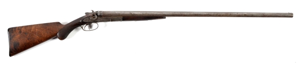 (A) REMINGTON MODEL 1889 12 GAUGE SIDE BY SIDE SHOTGUN.