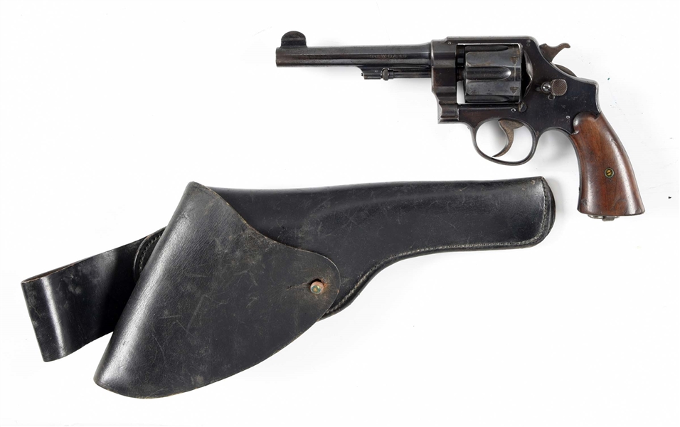 (C) SMITH & WESSON MODEL 1917 DOUBLE ACTION REVOLVER.