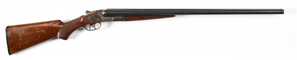 (C) BAKER GUN CO. BATVIA LEADER 12 BORE SIDE BY SIDE SHOTGUN.