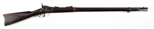 (A) US SPRINGFIELD MODEL 1879 TRAPDOOR RIFLE.