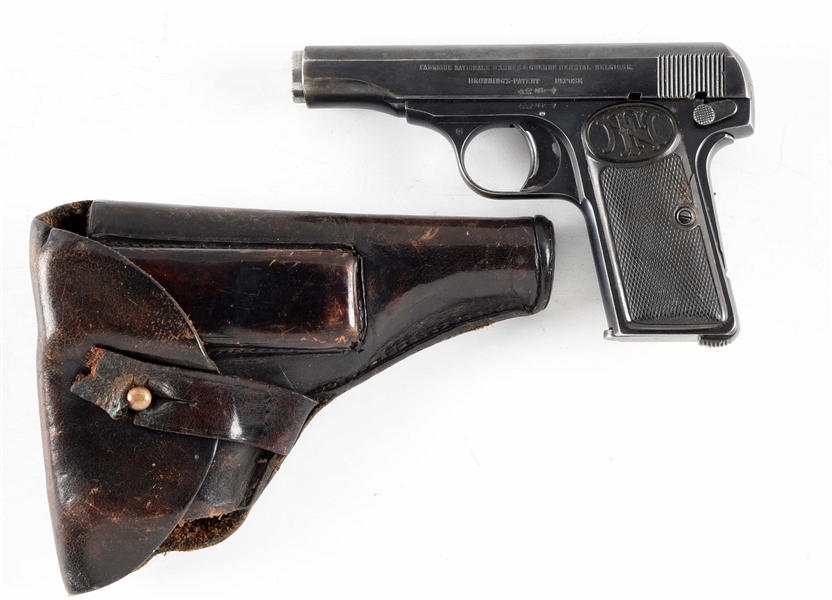 (C) FN MODEL 1910 SEMI AUTOMATIC PISTOL WITH HOLSTER.