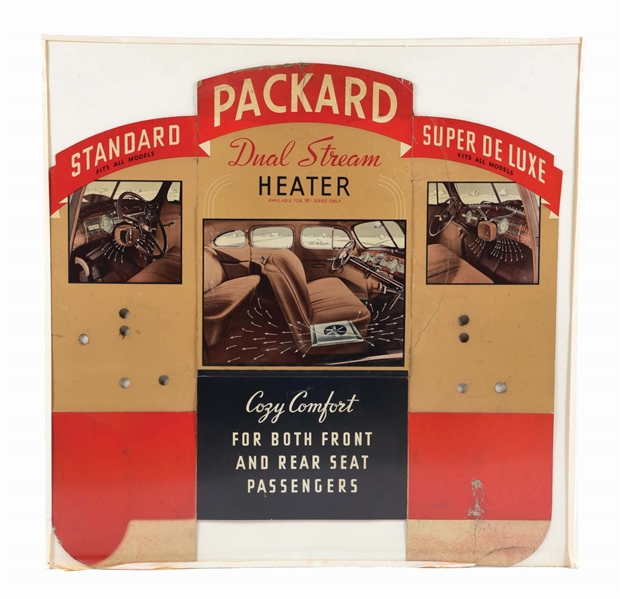 PACKARD DIE CUT CARDBOARD ADVERTISING DISPLAY.