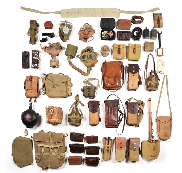 LARGE LOT OF JAPANESE WWII FIELD GEAR AND EQUIPMENT.