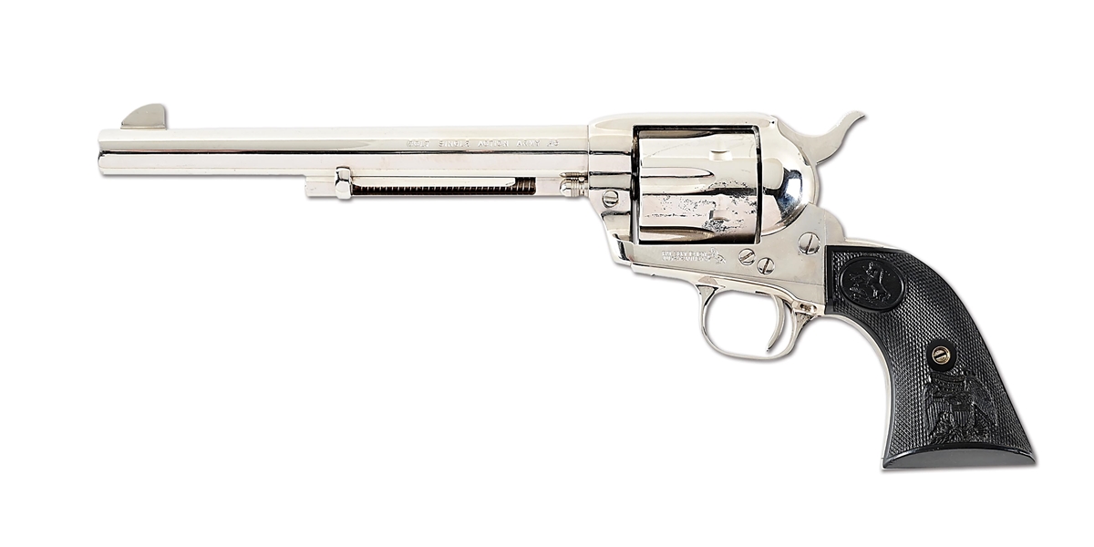 (M) EXCELLENT NICKEL SECOND GENERATION COLT SINGLE ACTION REVOLVER.