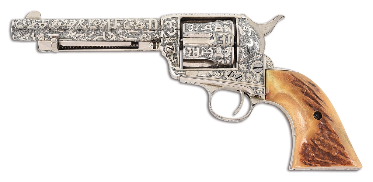 (C) COLE AGEE CATTLE BRAND ENGRAVED COLT SINGLE ACTION ARMY REVOLVER.