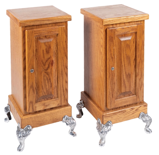 COLLECTION OF 2: WOODEN SLOT MACHINE STANDS