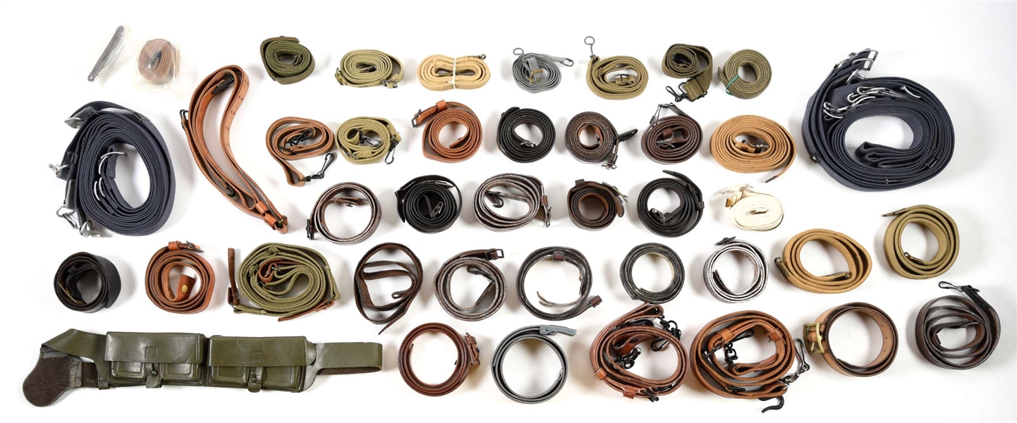 LARGE LOT OF MISCELLANEOUS RIFLE SLINGS.