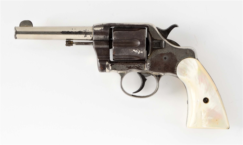 (A) INTERESTING INSCRIBED COLT NEW ARMY MODEL 1894 DOUBLE ACTION REVOLVER WITH DOCUMENTATION.