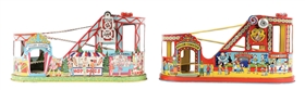 LOT OF 2: CHEIN TIN LITHO WIND-UP ROLLER COASTER RIDES