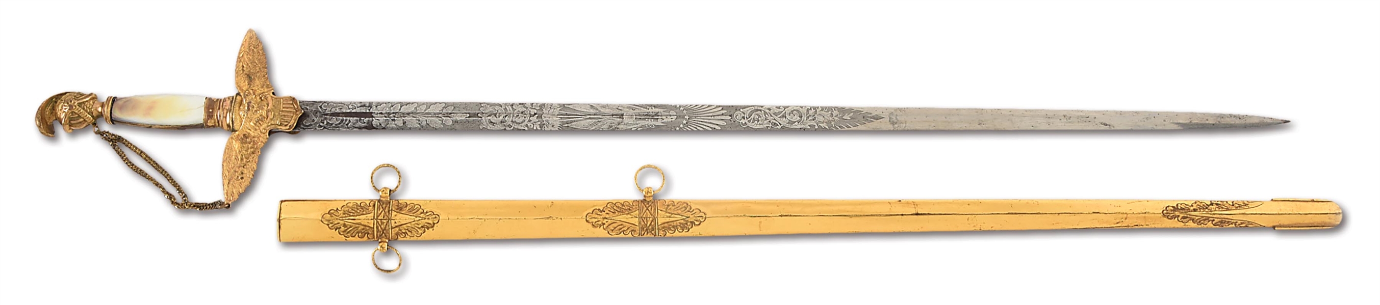 US FEDERAL PERIOD 1834-1840 PATTERN MILITIA OFFICERS SWORD.