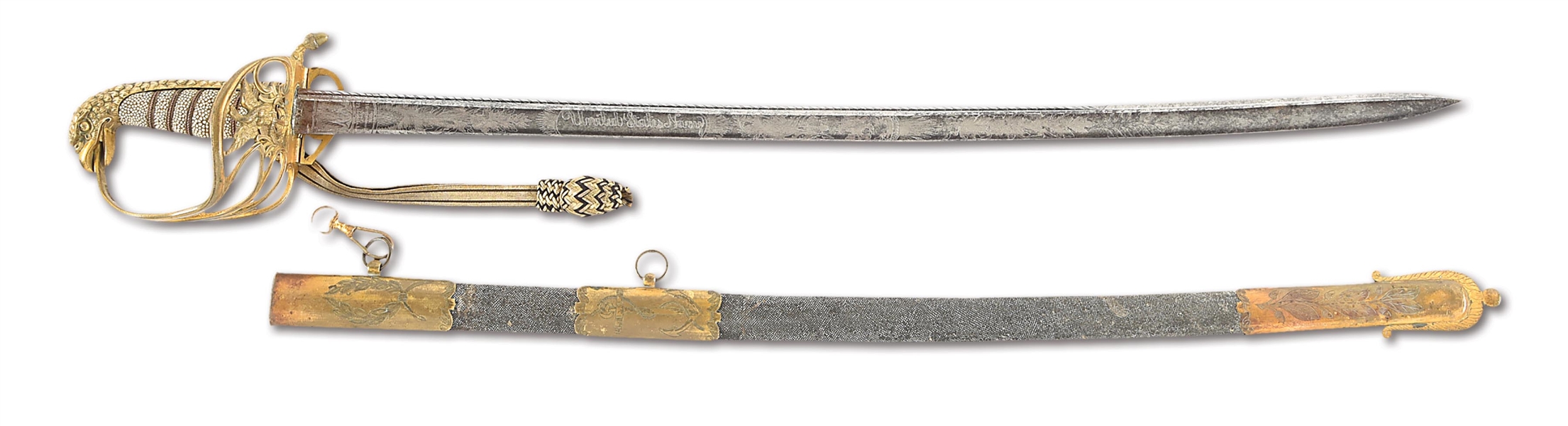 US CIVIL WAR ERA HOSRTMANN PRESENTATION GRADE NAVAL OFFICERS SWORD.